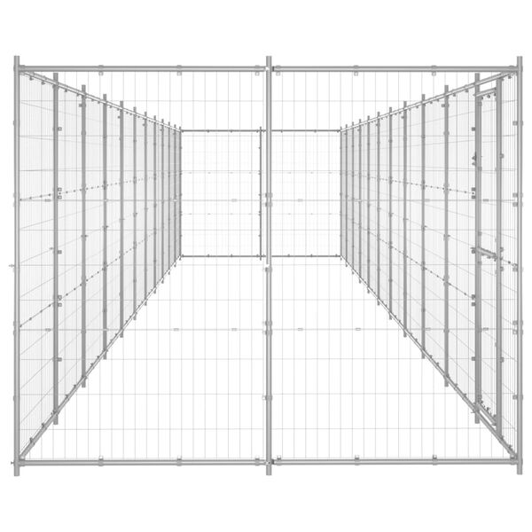 vidaXL Outdoor Dog Kennel Galvanised Steel 26.62 m&sup2;