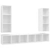 vidaXL Wall-mounted TV Cabinets 4 pcs White Engineered Wood