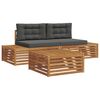 vidaXL 4 pcs Outdoor Sofa Set Solid Acacia Wood and Polyester