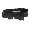 vidaXL Garden Sofa Set 9 pcs Black Poly Rattan and Powder-Coated Steel
