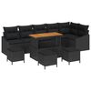 vidaXL Garden Sofa Set with Cushion 10 pcs Black Poly Rattan