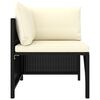 vidaXL 6 Piece Garden Lounge Set with Cushions Poly Rattan Black