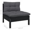 vidaXL 9 Piece Garden Lounge Set with Cushions Black Pinewood