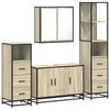 vidaXL 4 Piece Bathroom Furniture Set Sonoma Oak Engineered Wood