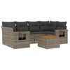 vidaXL 7 Piece Garden Sofa Set with Cushions Grey Poly Rattan