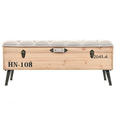 vidaXL Storage Bench 120x40x50cm Solid Wood and MDF