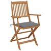 vidaXL Folding Garden Chairs 6 pcs with Cushions Solid Wood Acacia