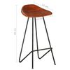vidaXL Bar Stools 2 pcs Brown Real Leather