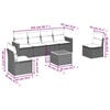 vidaXL 7 Piece Garden Sofa Set with Cushions Black Poly Rattan