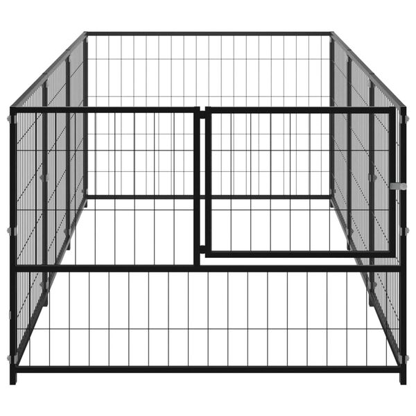 vidaXL Dog Kennel Black 3 m&sup2; Steel
