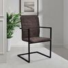 vidaXL Cantilever Dining Chairs 4 pcs Dark Brown Faux Leather