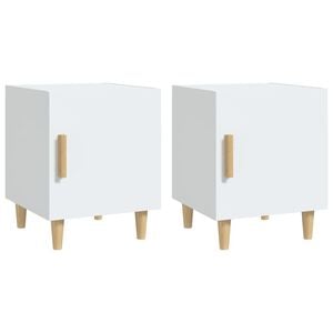 vidaXL Bedside Cabinets 2 pcs White Engineered Wood