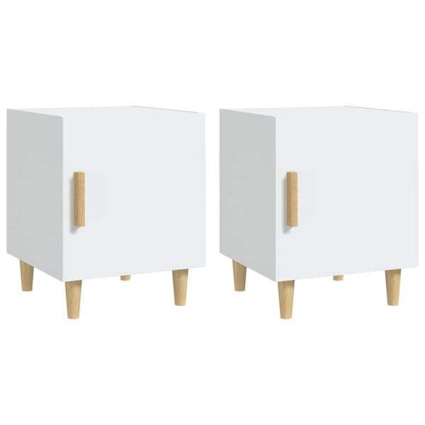 vidaXL Bedside Cabinets 2 pcs White Engineered Wood