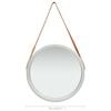 vidaXL Wall Mirror with Strap 50 cm Silver