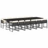 vidaXL 13 Piece Garden Dining Set with Cushions Black Poly Rattan