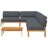 vidaXL Sofa Set with Cushion Plain 5 pcs Anthracite Solid Acacia Wood