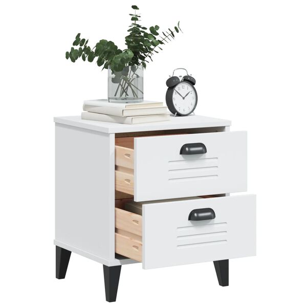 vidaXL Bedside Cabinet VIKEN White Engineered Wood