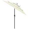 vidaXL 3-Tier Garden Parasol with Aluminium Pole Sand 2.5 m