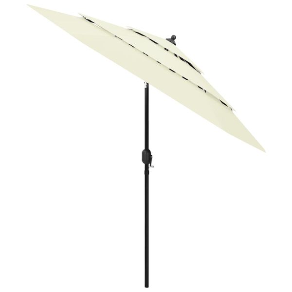 vidaXL 3-Tier Garden Parasol with Aluminium Pole Sand 2.5 m
