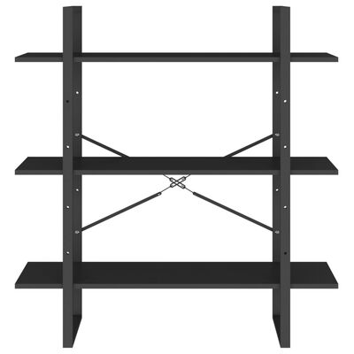 vidaXL Book Cabinet Black 100x30x105 cm Engineered Wood