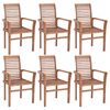 vidaXL Dining Chair | Set of 6 | Warm brown | Solid Teak Wood | Medium