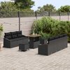 vidaXL Garden Sofa Set with Cushion with Storage 10 pcs Black
