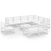 vidaXL 10 Piece Garden Lounge Set White Solid Pinewood