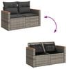 vidaXL 14 Piece Garden Sofa Set with Cushions Grey Poly Rattan