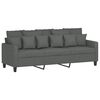 vidaXL 3-Seater Sofa with Footstool Dark Grey 180 cm Fabric