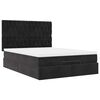 vidaXL Ottoman Bed with Mattresses & LEDs Black Double Velvet