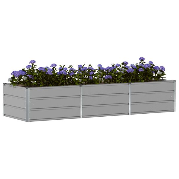 vidaXL Planter Light Grey 240 x 80 x 45 cm Steel