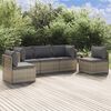 vidaXL 5 Piece Garden Lounge Set with Cushions Grey Poly Rattan