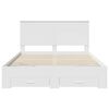 vidaXL Bed Frame with Headboard White 150 x 200 cm Engineered Wood