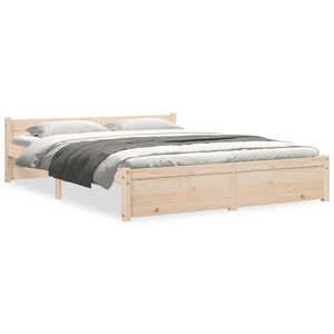 vidaXL Bed Frame without Mattress Solid Wood 135x190 cm Double