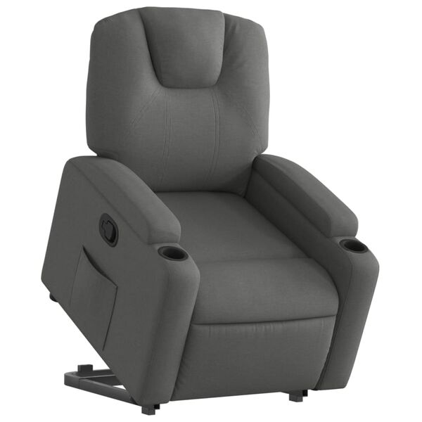 vidaXL Stand up Recliner Chair Dark Grey Fabric