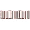 vidaXL Dog Gate with Door Foldable 6 Panels Brown 300 cm Poplar Wood