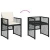 vidaXL 13 Piece Garden Dining Set with Cushions Black Poly Rattan