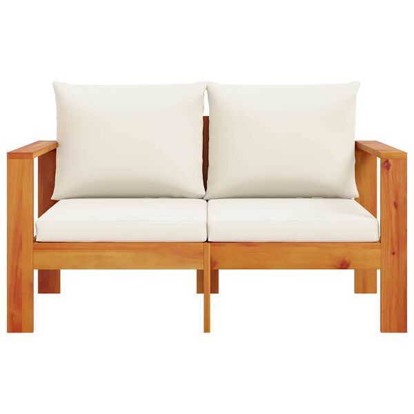 vidaXL Garden Sofa with Cushions 2-Seater Solid Wood Acacia