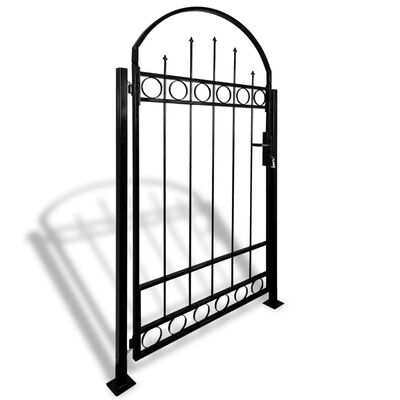 vidaXL Fence Gate with Arched Top and 2 Posts 100x200 cm