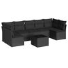 vidaXL 8 Piece Garden Sofa Set with Cushions Black Poly Rattan