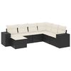 vidaXL 7 Piece Garden Sofa Set with Cushions Black Poly Rattan