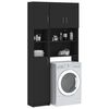 vidaXL Washing Machine Cabinet Set Black Engineered Wood