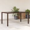 vidaXL Garden Table 150x90x75 cm Tempered Glass and Poly Rattan Brown