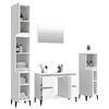 vidaXL 4 Piece Bathroom Furniture Set High Gloss White Engineered Wood