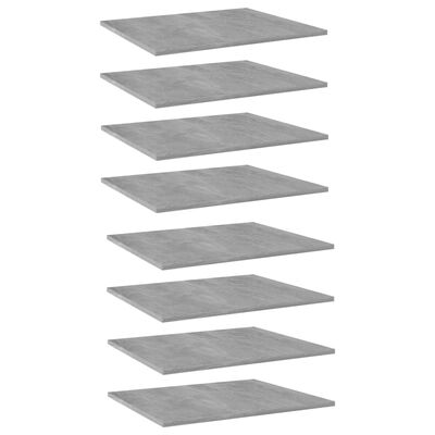 vidaXL Bookshelf Boards 8 pcs Concrete Grey 60x50x1.5 cm Engineered Wood