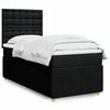 vidaXL Box Spring Bed with Mattress Black King Single Fabric