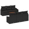 vidaXL Garden Sofa Set with Storage 7 pcs Black Poly Rattan