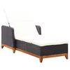 vidaXL Sun Lounger Poly Rattan and Solid Acacia Wood Black