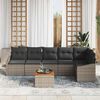 vidaXL Garden Sofa Set with Storage 7 pcs Grey Poly Rattan