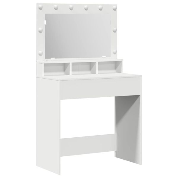 vidaXL Dressing Table White 75.5 x 41 x 135 cm Engineered Wood
